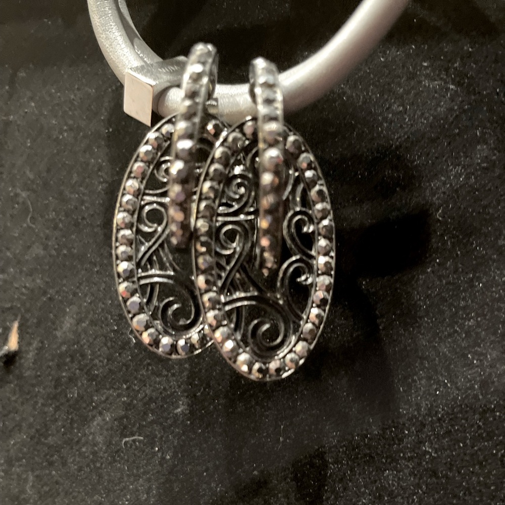 Unique Black Beaded Earrings